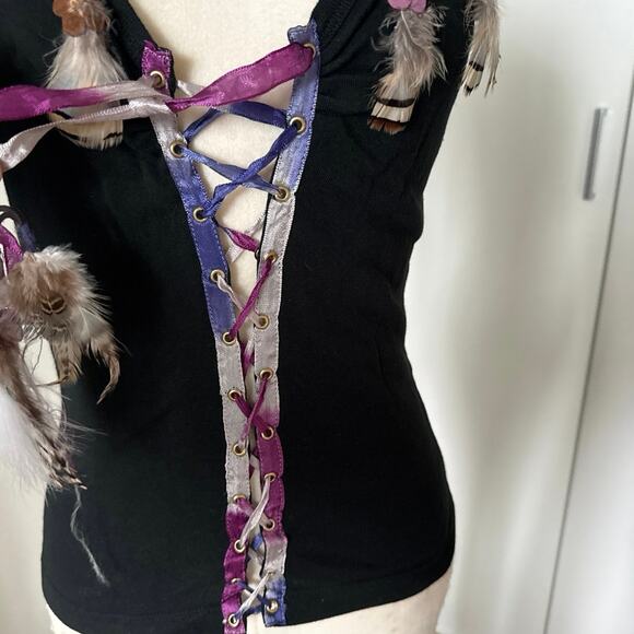 Anna Sui Feather Tank Top SZ M - Picture 4 of 8